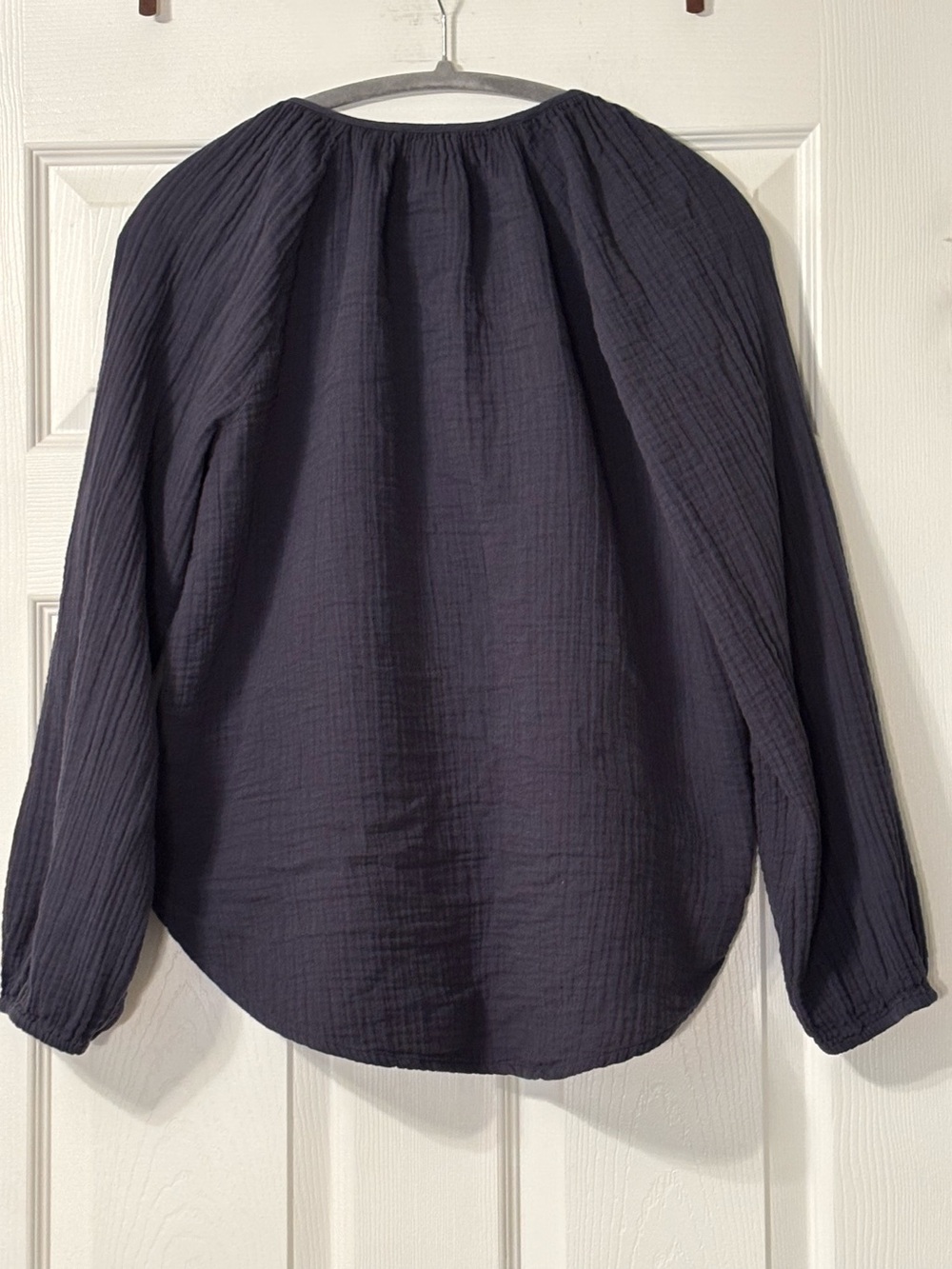 Like New Quince Indigo Organic Cotton Gauze Peasant Blouse Size S - Picture 3 of 8